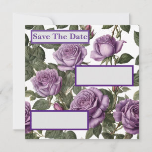 Purple Rose Budding Roses, Save The Date