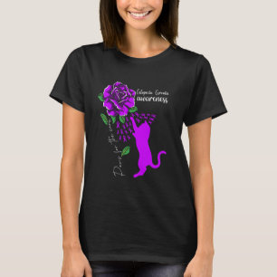 Purple Rose Cat Paws For The Cure Alopecia Areata  T-Shirt