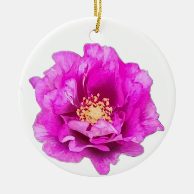 Purple Rose Ceramic Tree Decoration (Front)