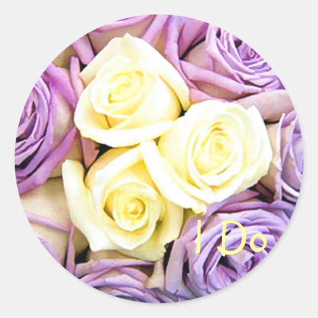 Purple Rose Envelope Seal Stickers (Front)