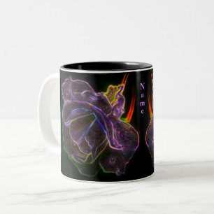 Purple Rose Flower Art Personalised Two-Tone Coffee Mug