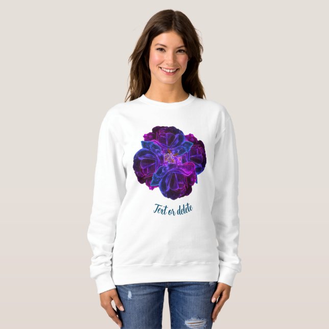 Purple Rose Flower Bouquet Personalised Sweatshirt (Front Full)
