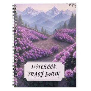 Purple Rose Garden Spiral Photo Notebook