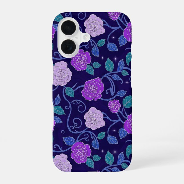 Purple Rose iPhone 16 Case (Back)