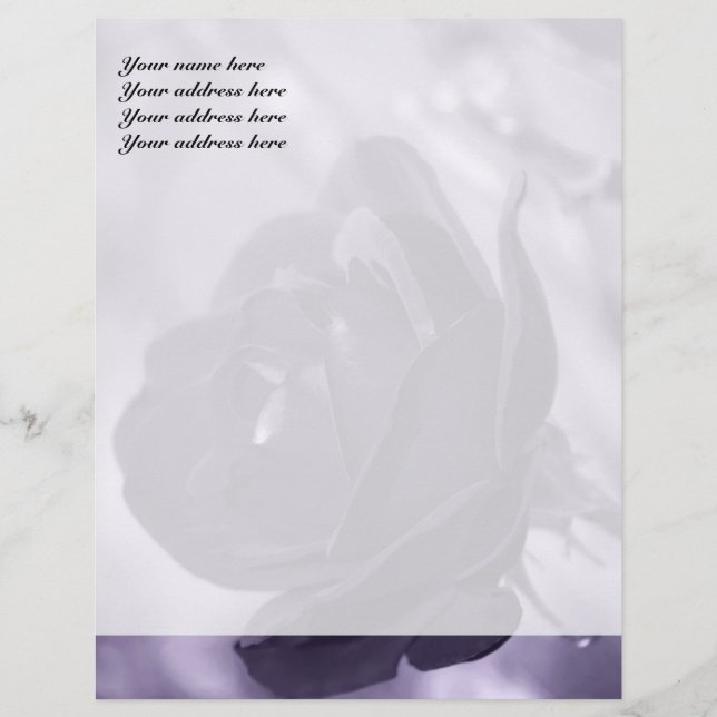 Purple Rose Letterhead Design (Front)