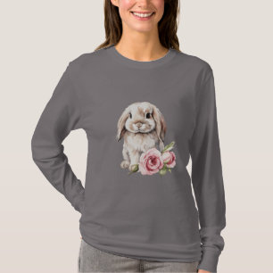 Purple Rose Lop Bunny Rabbit T-Shirt
