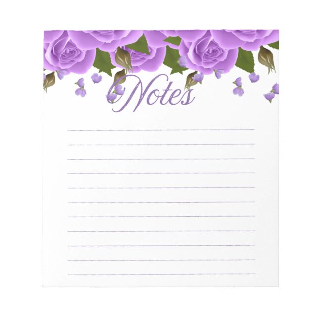 Purple Rose Notepad (Front)
