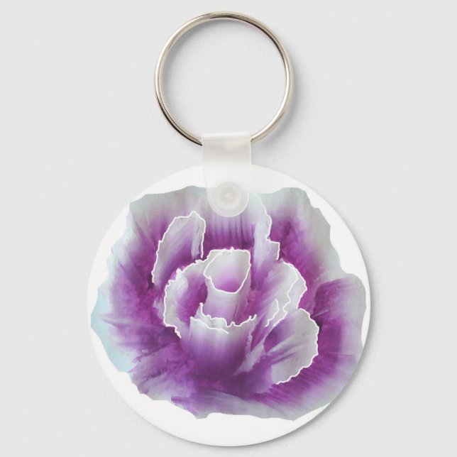 Purple Rose Painting Key Chain (Front)
