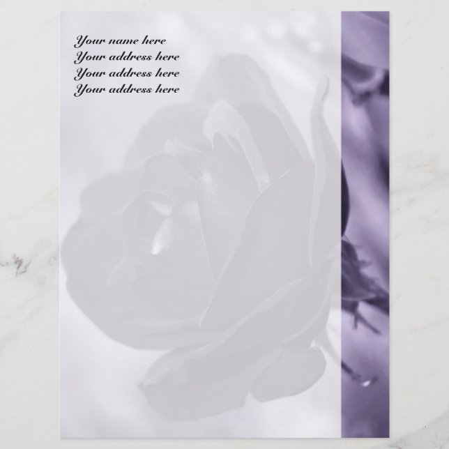 Purple Rose Personalised Letterhead (Front)