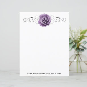 Purple Rose Personalised Paper Sheet