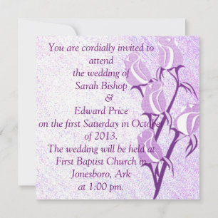 Purple Rose Personalised Wedding Invitations