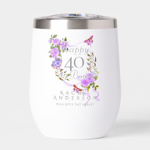 Purple Rose Ribbon 40th Birthday