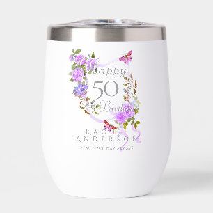 Purple Rose Ribbon 50th  Birthday