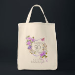 Purple Rose Ribbon 50th Birthday Tote Bag<br><div class="desc">Lovely and elegant rose with butterfly.</div>