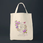 Purple Rose Ribbon 50th Birthday Tote Bag<br><div class="desc">Lovely and elegant rose with butterfly.</div>