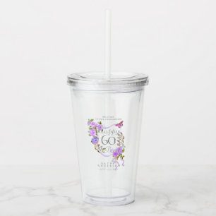Purple Rose Ribbon 60th Birthday Acrylic Tumbler