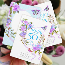Purple Rose Ribbon Birthday