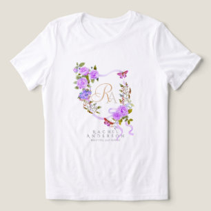 Purple Rose Ribbon Chic Monogram Tri-Blend Shirt