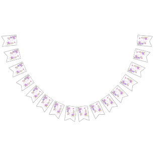 Purple Rose Ribbon Monogram  Bunting