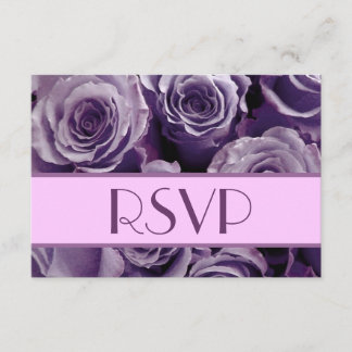 Purple Rose RSVP Wedding Response Card