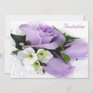 Purple Rose Wedding Invitation