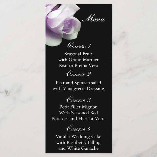 purple rose Wedding menu (Front)