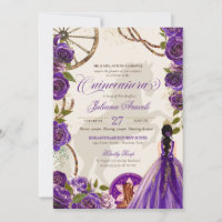 Purple Rose Western Ranch Charro Quinceanera
