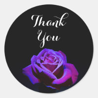 Purple Rose With Water Droplets Thank You