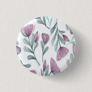 Purple roses 3 cm round badge