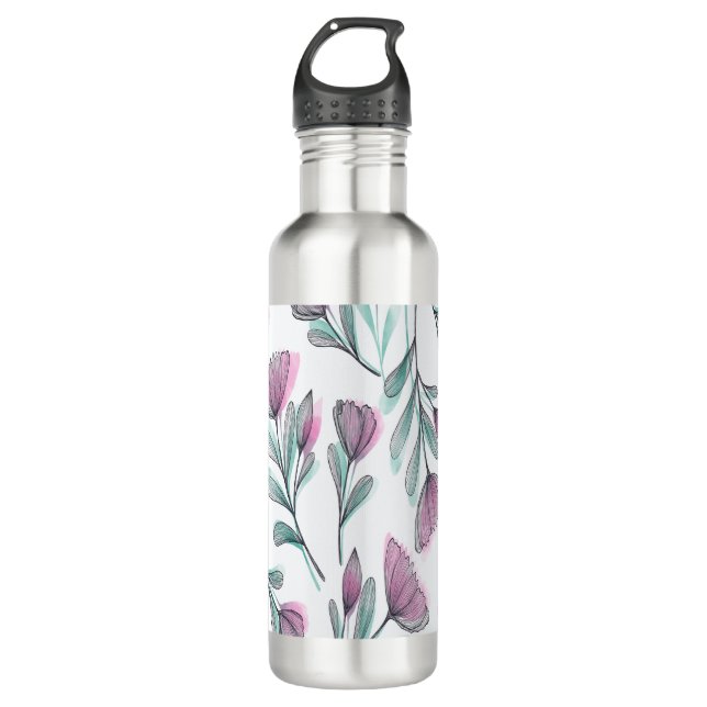 Purple roses 710 ml water bottle (Front)