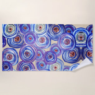 Purple Roses Asbtaract Beach Towel