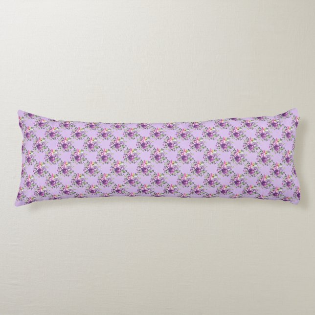 PURPLE ROSES BODY PILLOW (Front)