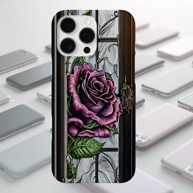 Purple roses by the window - gothic style Case-Mate iPhone case (Creator Uploaded)