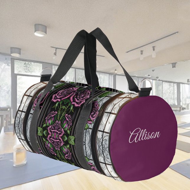 Purple roses by the window - gothic style custom duffle bag (Creator Uploaded)