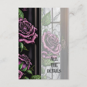 Purple roses by the window - gothic style enclosure card