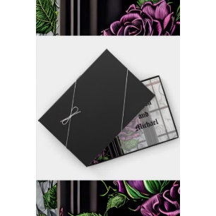 Purple roses by the window - gothic style wedding  guest book