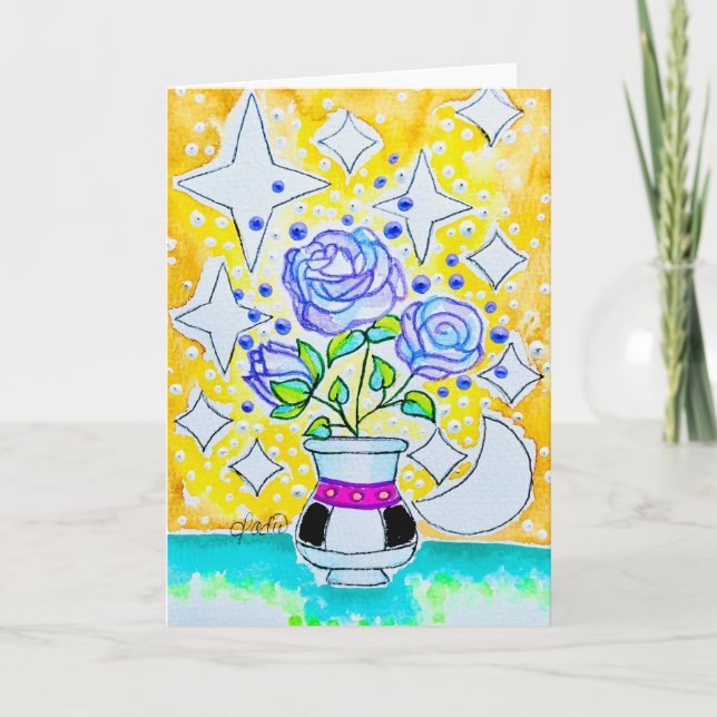 Purple Roses Card (Front)