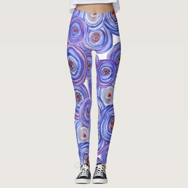 Purple roses Custom Leggings (Front)