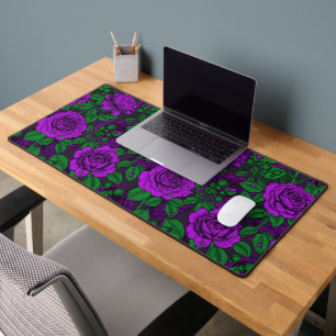 Purple roses desk mat