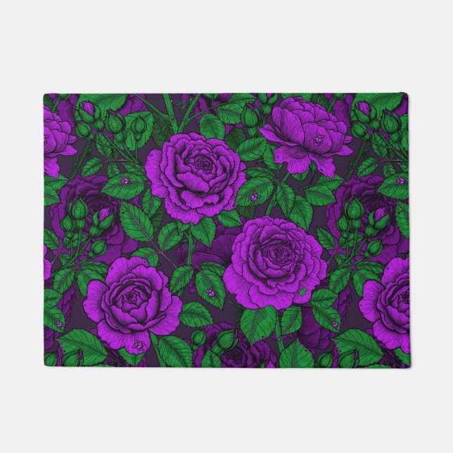 Purple roses doormat (Front)