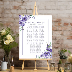 Purple Roses   Elegant Floral 10 Top Seating Chart