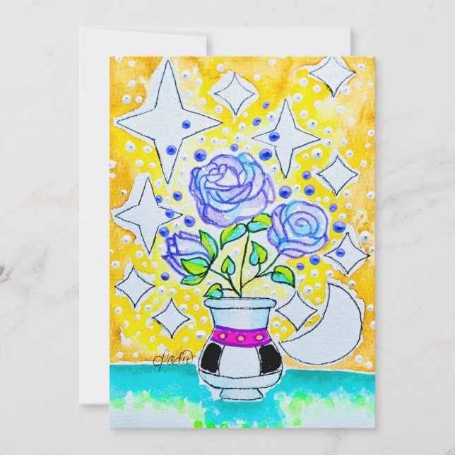 Purple Roses Invitation (Front)