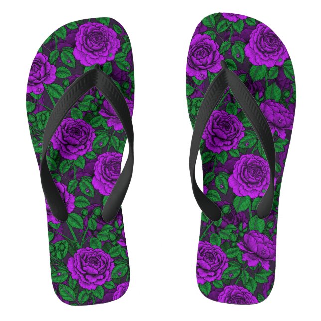 Purple roses jandals (Footbed)