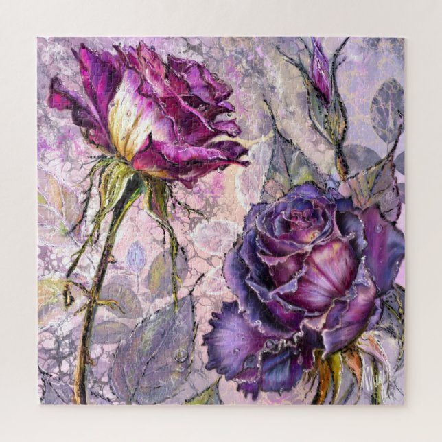 Purple Roses Jigsaw Puzzle (Vertical)
