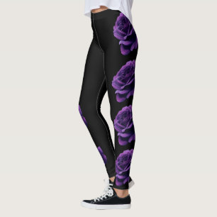 Purple roses leggings