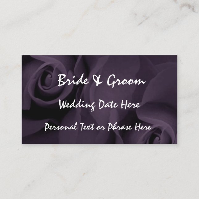 PURPLE Roses Reminder Insert - WEDDING Invitation (Front)