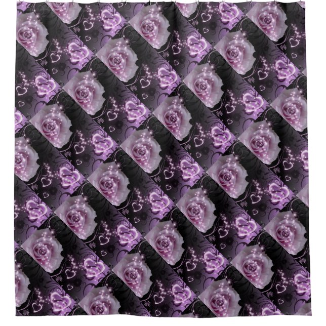 Purple Roses Shower Curtain (Front)
