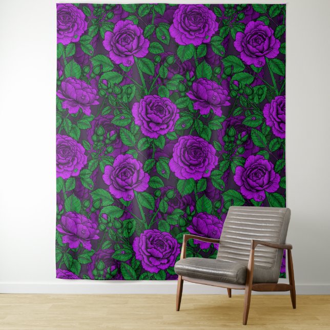 Purple roses tapestry (In Situ)