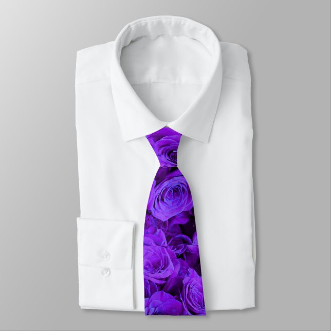 Purple Roses Tie (Tied)