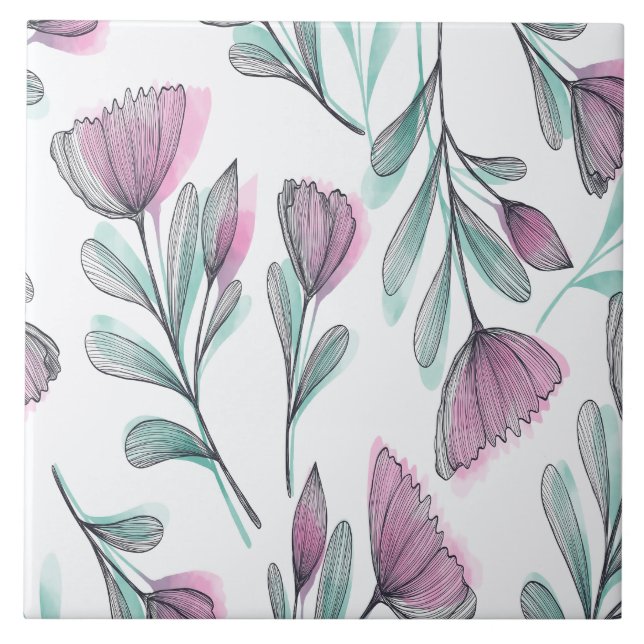 Purple roses tile (Front)